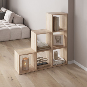 Полка для книг, стелаж для дому на 6 комірок M-39 1072x290x1080 Дуб Сонома