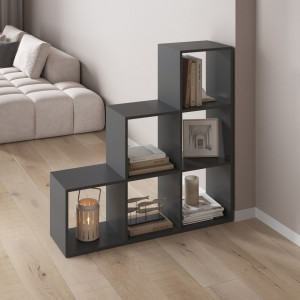 Полка для книг, стелаж для дому на 6 комірок M-39 1072x290x1080 Антрацит Полка для книг, стелаж для дому на 6 комірок M-39 1072x290x1080 Антрацит