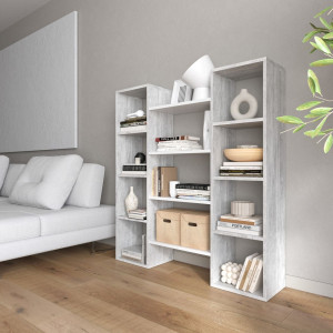 Полка для книг, стелаж для дому D-8 1298x300x1392 Бетон-Білий Полка для книг, стелаж для дому D-8 1298x300x1392 Бетон-Білий