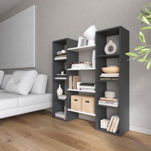 Полка для книг, стелаж для дому D-8 1298x300x1392 Антрацит-Білий Полка для книг, стелаж для дому D-8 1298x300x1392 Антрацит-Білий