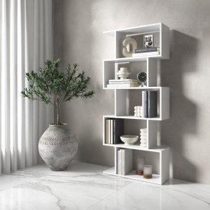 Полка для книг, стелаж для дому на 5 поличок M-12 700x238x1621 Білий