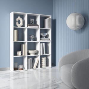 Полка для книг, стелаж для дому на 12 комірок M-8 1072x290x1429 Білий