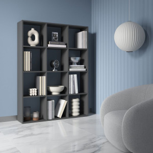 Полка для книг, стелаж для дому на 12 комірок M-8 1072x290x1429 Антрацит