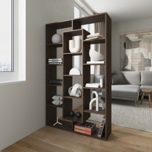 Полка для книг, стелаж для дому на 14 комірок M-7 1072x300x1781 Венге Темний