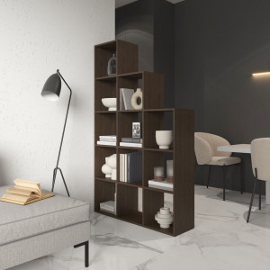 Полка для книг, стелаж для дому на 12 комірок M-6 1072x290x1781 Венге Темний Полка для книг, стелаж для дому на 12 комірок M-6 1072x290x1781 Венге Темний