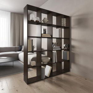 Полка для книг, стелаж для дому на 20 комірок M-3 1424x300x1781 Венге Темний