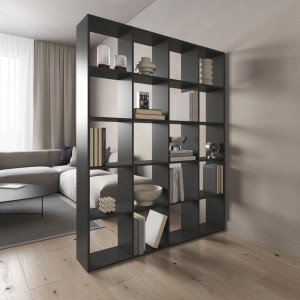 Полка для книг, стелаж для дому на 20 комірок M-3 1424x300x1781 Антрацит