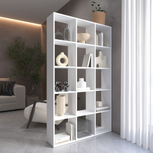 Полка для книг, стелаж для дому на 15 комірок M-2 1072x300x1781 Білий Полка для книг, стелаж для дому на 15 комірок M-2 1072x300x1781 Білий