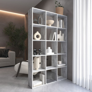 Полка для книг, стелаж для дому на 15 комірок M-2 1072x300x1781 Бетон Полка для книг, стелаж для дому на 15 комірок M-2 1072x300x1781 Бетон