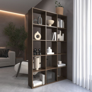 Полка для книг, стелаж для дому на 15 комірок M-2 1072x300x1781 Венге Темний