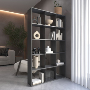 Полка для книг, стелаж для дому на 15 комірок M-2 1072x300x1781 Антрацит