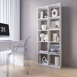 Полка для книг, стелаж для дому на 10 комірок M-1 720x300x1781 Білий
