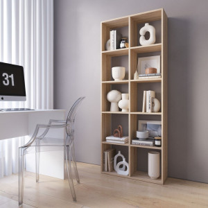 Полка для книг, стелаж для дому на 10 комірок M-1 720x300x1781 Дуб Сонома