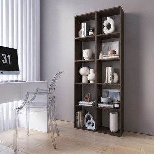 Полка для книг, стелаж для дому на 10 комірок M-1 720x300x1781 Венге Темний