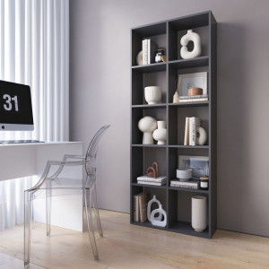 Полка для книг, стелаж для дому на 10 комірок M-1 720x300x1781 Антрацит