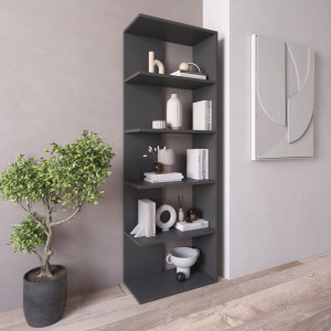 Полка для книг, стелаж на 5 полиць D-6 600x300x1781 Антрацит Полка для книг, стелаж на 5 полиць D-6 600x300x1781 Антрацит