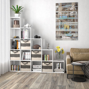 Полка для книг, стелаж для дому, на 15 комірок M-5 1776x300x1776 Білий Полка для книг, стелаж для дому, на 15 комірок M-5 1776x300x1776 Білий