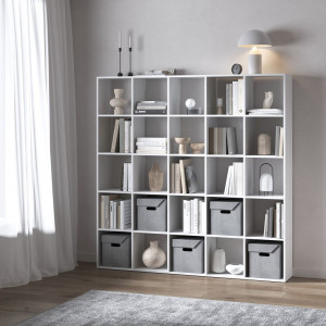 Полка для книг, стелаж для дому, на 25 комірок M-4 1776x290x1776 Білий Полка для книг, стелаж для дому, на 25 комірок M-4 1776x290x1776 Білий