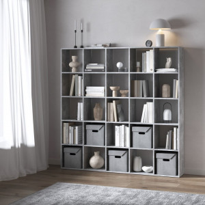 Полка для книг, стелаж для дому, на 25 комірок M-4 1776x290x1776 Бетон Полка для книг, стелаж для дому, на 25 комірок M-4 1776x290x1776 Бетон