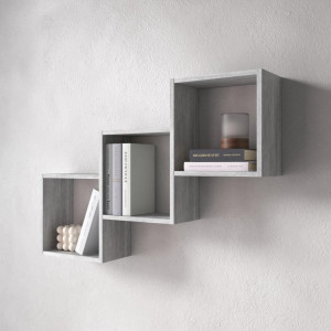 Полка для книг, настінна на 3 комірка M-13 976x180x656 Бетон Полка для книг, настінна на 3 комірка M-13 976x180x656 Бетон