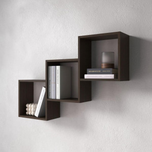 Полка для книг, настінна на 3 комірка M-13 976x180x656 Венге Темний Полка для книг, настінна на 3 комірка M-13 976x180x656 Венге Темний