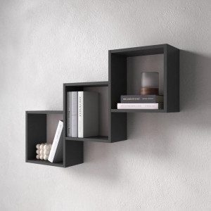 Полка для книг, настінна на 3 комірка M-13 976x180x656 Антрацит Полка для книг, настінна на 3 комірка M-13 976x180x656 Антрацит