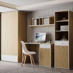 Меблева стінка Fumo Set 1 2620х540х1999 дуб кам'яний/білий