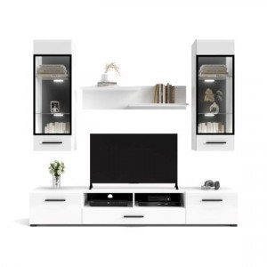 Меблева стінка Bianco 2000х460х340 білий/білий глянець MDF