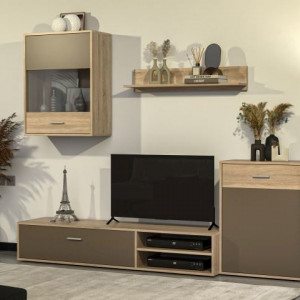 Меблева стінка Selena 2200х400х1730 дуб сонома/лате