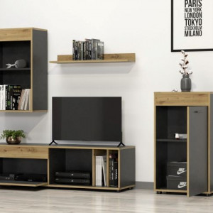 Меблева стінка Sani 2200х353х1460 матера/дуб артізан