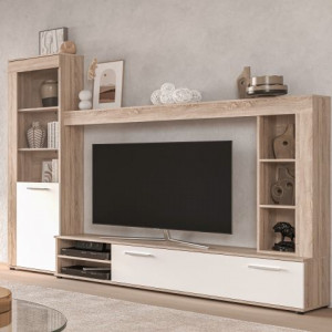 Меблева стінка Logo LGW3 2400х400х1850 дуб сонома/білий платиновий