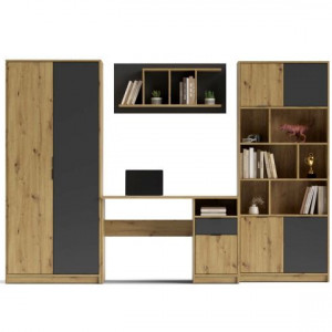 Меблева стінка Karla KL №1 дуб артізан/антрацит