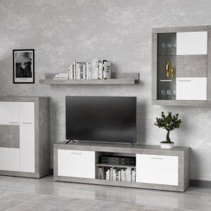 Меблева стінка Aturo 3300х400х2150 вудкон/білий