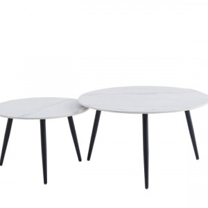 Журнальний столик Kora 800x800x450 білий/чорний
