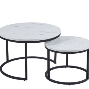 Комплект столиків Atlanta 700x700x430 чорний/білий