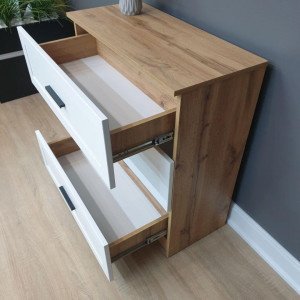 Комод Аякс на 3 шухляди 754х800х320 мм Дуб Аппалачі/Білий