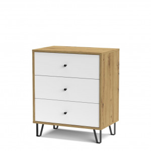 Комод Bollo BO3 634х752х400мм ДСП 16мм Дуб артізан/Білий