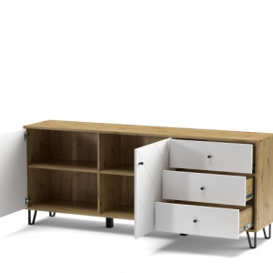 Комод Bollo BO6 1834х752х400мм ДСП 16мм Дуб артізан/Білий