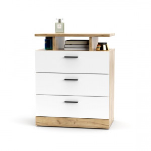 Комод Dores DS1 650х815х400мм ДСП 16мм Дуб крафт золотий/Білий