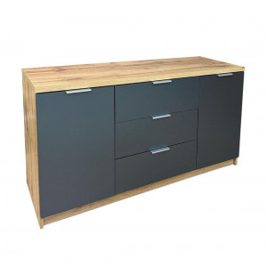 Комод Komfort 3+2 ДСП 1300х450х850 мм Дуб Тахо/Графіт (10103362) Комод Komfort 3+2 ДСП 1300х450х850 мм Дуб Тахо/Графіт (10103362)
