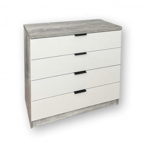 Комод Komfort 4 шухляди ДСП 900х440х870 мм Бетон/Білий (10103881) Комод Komfort 4 шухляди ДСП 900х440х870 мм Бетон/Білий (10103881)