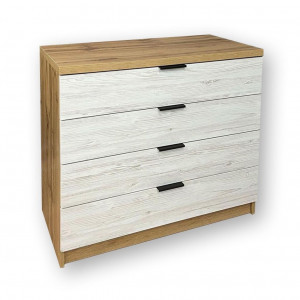 Комод Komfort 4 шухляди ДСП 900х440х870 мм Дуб Тахо/Аляска (10103891) Комод Komfort 4 шухляди ДСП 900х440х870 мм Дуб Тахо/Аляска (10103891)