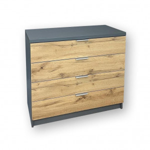 Комод Komfort 4 шухляди ДСП 900х440х870 мм Дуб Тахо/Графіт (10103889) Комод Komfort 4 шухляди ДСП 900х440х870 мм Дуб Тахо/Графіт (10103889)