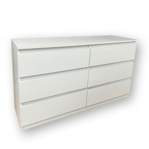 Комод Kvatro 130 на 6 шухляд ДСП 1300х400х750 мм Білий Комод Kvatro 130 на 6 шухляд ДСП 1300х400х750 мм Білий