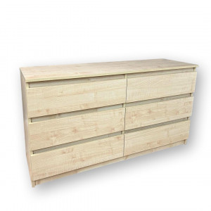 Комод Kvatro 130 на 6 шухляд ДСП 1300х400х750 мм Клен Танзау (9716166) Комод Kvatro 130 на 6 шухляд ДСП 1300х400х750 мм Клен Танзау (9716166)