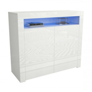 Комод Mex MX108 1080х920х400мм ДСП 16мм Білий глянець LED