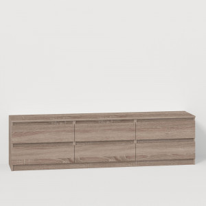 Комод TV Line ТVF2x3 ДСП 2100x450x560 мм Дуб сонома/Трюфель