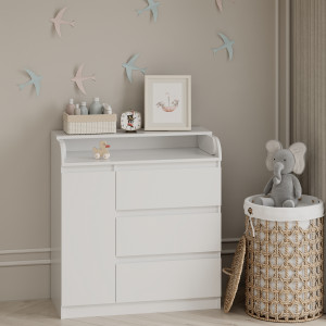 Комод пеленальний Line КРF3+1D ДСП 900x450x970 мм Білий
