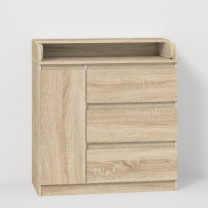 Комод пеленальний Line КРF3+1D ДСП 900x450x970 мм Дуб сонома