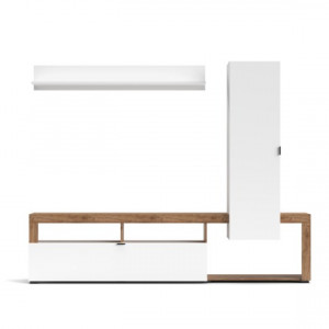 Меблева стінка Nexon SET 1 2190х350х1720 дуб крафт табако/білий глянець